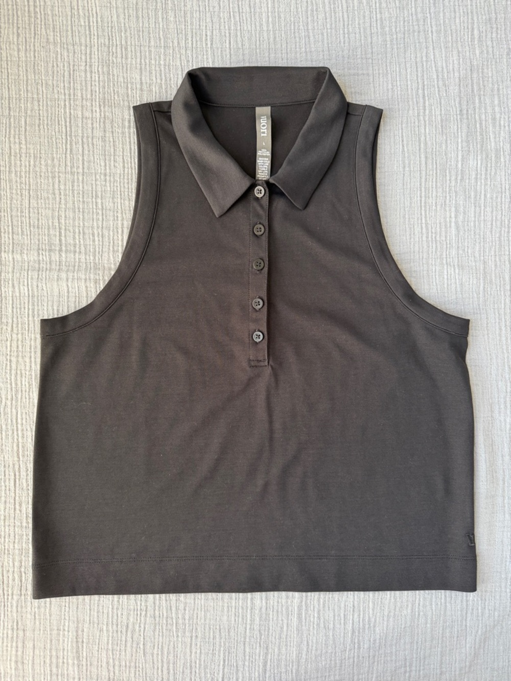 Vuori Pique Polo Tank- Black- NWOT